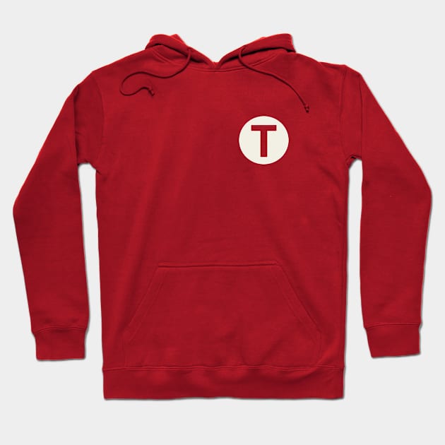 letter t red Hoodie by persa